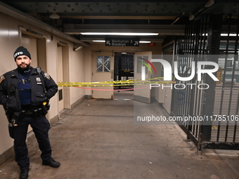 One person is shot in the leg at the 167 Street MTA Subway Station in the Highbridge section of Bronx, New York, United States, on November...