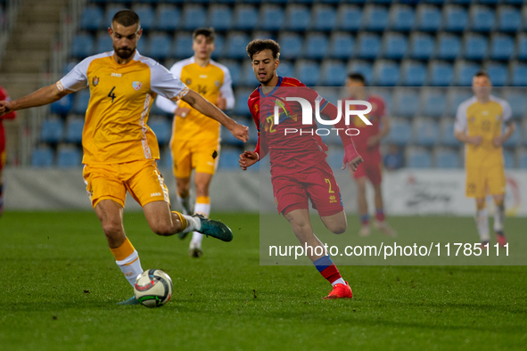 Adrian Da Cunha of Andorra is in action during the UEFA Nations League 2024 - League phase - Matchday 4 match between Andorra and Moldova at...