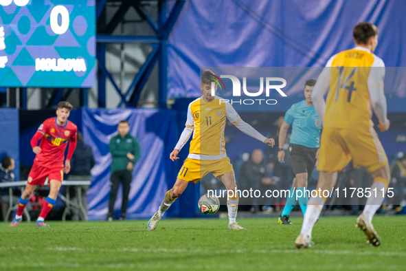 Mihail Caimacov of Moldova is in action during the UEFA Nations League 2024 - League phase - Matchday 4 match between Andorra and Moldova at...