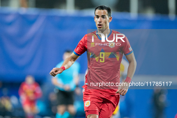 Aaron of Andorra plays during the UEFA Nations League 2024 - League phase - Matchday 4 match between Andorra and Moldova at Estadi Nacional...