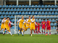 Moldova players celebrate after scoring a goal during the UEFA Nations League 2024 - League phase - Matchday 4 match between Andorra and Mol...