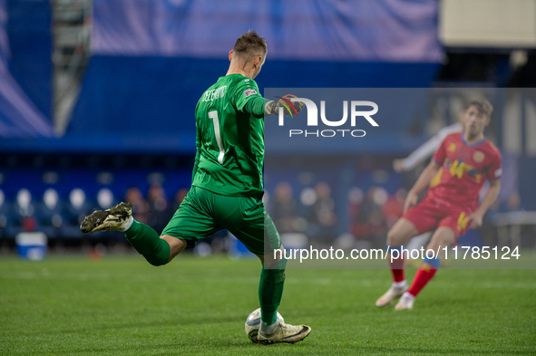 D. Celandic of Moldova is in action during the UEFA Nations League 2024 - League phase - Matchday 4 match between Andorra and Moldova at Est...