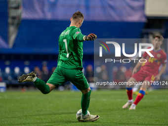 D. Celandic of Moldova is in action during the UEFA Nations League 2024 - League phase - Matchday 4 match between Andorra and Moldova at Est...