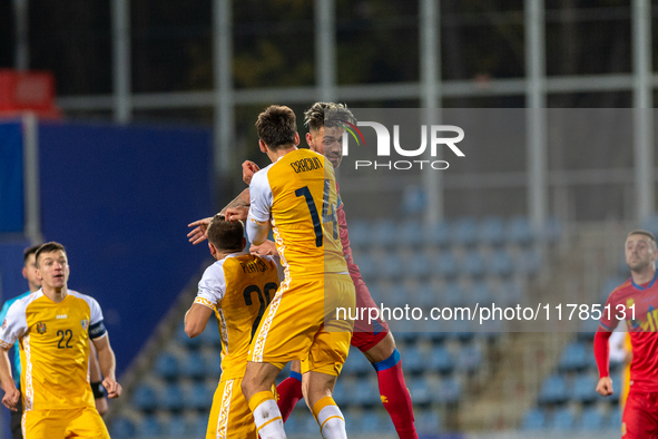 Players are in action during the UEFA Nations League 2024 - League phase - Matchday 4 match between Andorra and Moldova at Estadi Nacional d...