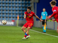 Joan Cervos of Andorra participates in the UEFA Nations League 2024 - League phase - Matchday 4 match between Andorra and Moldova at Estadi...