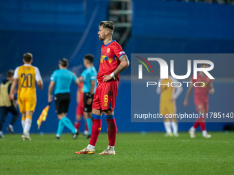 Players are in action after the UEFA Nations League 2024 - League phase - Matchday 4 match between Andorra and Moldova at Estadi Nacional d'...