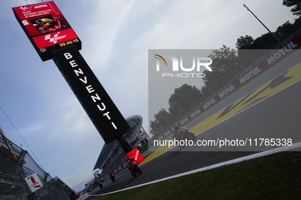 Francesco Pecco Bagnaia (1) of Italy and Ducati Lenovo Team during the star of warm-up during the race of the Motul Solidarity Grand Prix of...