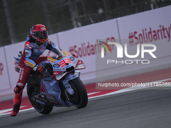 Marc Marquez (93) of Spain and Gresini Racing Moto GP Ducati during the race of the Motul Solidarity Grand Prix of Barcelona at Circuit de B...