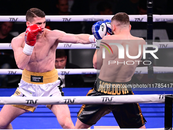 Francesco Faraoni and Ion Catarau fight during the pre-card match of TAF 7 at Allianz Cloud Milano in Milan, Italy, on November 16, 2024. (