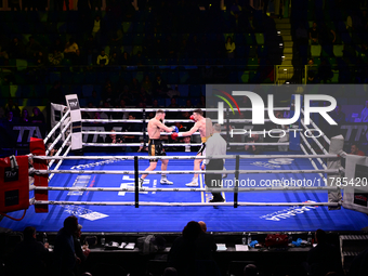 Francesco Faraoni and Ion Catarau fight during the pre-card match of TAF 7 at Allianz Cloud Milano in Milan, Italy, on November 16, 2024. (