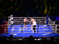 Francesco Faraoni and Ion Catarau fight during the pre-card match of TAF 7 at Allianz Cloud Milano in Milan, Italy, on November 16, 2024. (