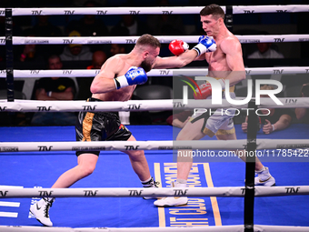 Francesco Faraoni and Ion Catarau fight during the pre-card match of TAF 7 at Allianz Cloud Milano in Milan, Italy, on November 16, 2024. (