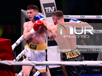 Francesco Faraoni and Ion Catarau fight during the pre-card match of TAF 7 at Allianz Cloud Milano in Milan, Italy, on November 16, 2024. (