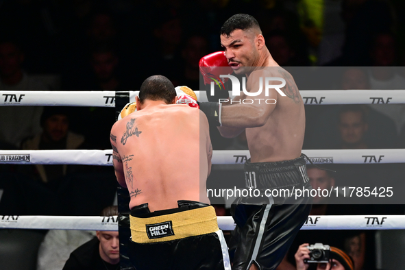 Mohamed El Maghraby and Luca Spadaccini fight during the pre-card match of TAF 7 at Allianz Cloud Milano in Milan, Italy, on November 16, 20...