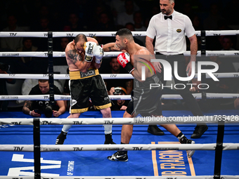 Mohamed El Maghraby and Luca Spadaccini fight during the pre-card match of TAF 7 at Allianz Cloud Milano in Milan, Italy, on November 16, 20...