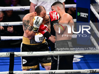 Mohamed El Maghraby and Luca Spadaccini fight during the pre-card match of TAF 7 at Allianz Cloud Milano in Milan, Italy, on November 16, 20...