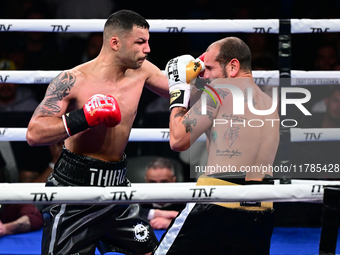 Mohamed El Maghraby and Luca Spadaccini fight during the pre-card match of TAF 7 at Allianz Cloud Milano in Milan, Italy, on November 16, 20...