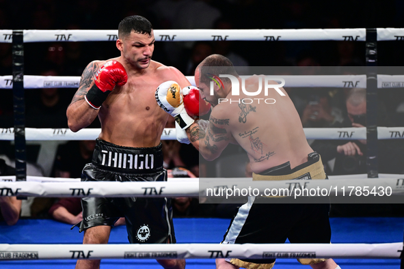 Mohamed El Maghraby and Luca Spadaccini fight during the pre-card match of TAF 7 at Allianz Cloud Milano in Milan, Italy, on November 16, 20...