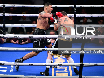 Mohamed El Maghraby and Luca Spadaccini fight during the pre-card match of TAF 7 at Allianz Cloud Milano in Milan, Italy, on November 16, 20...