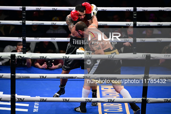 Mohamed El Maghraby and Luca Spadaccini fight during the pre-card match of TAF 7 at Allianz Cloud Milano in Milan, Italy, on November 16, 20...