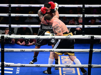 Mohamed El Maghraby and Luca Spadaccini fight during the pre-card match of TAF 7 at Allianz Cloud Milano in Milan, Italy, on November 16, 20...