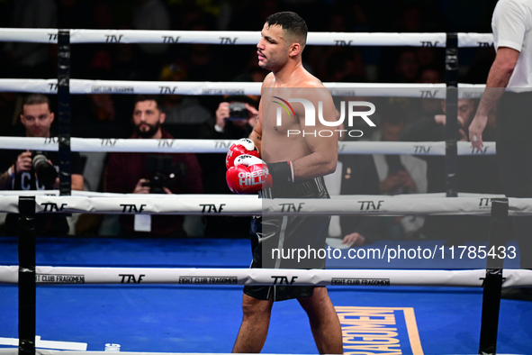 Mohamed El Maghraby and Luca Spadaccini fight during the pre-card match of TAF 7 at Allianz Cloud Milano in Milan, Italy, on November 16, 20...