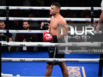 Mohamed El Maghraby and Luca Spadaccini fight during the pre-card match of TAF 7 at Allianz Cloud Milano in Milan, Italy, on November 16, 20...