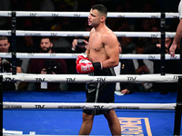 Mohamed El Maghraby and Luca Spadaccini fight during the pre-card match of TAF 7 at Allianz Cloud Milano in Milan, Italy, on November 16, 20...