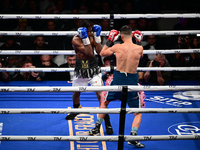 Francesco Paparo and Mohamed Diallo fight during the match for the Italian super featherweight title at TAF 7 at Allianz Cloud Milano in Mil...