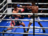 Francesco Paparo and Mohamed Diallo fight during the match for the Italian super featherweight title at TAF 7 at Allianz Cloud Milano in Mil...