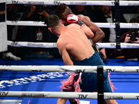 Francesco Paparo and Mohamed Diallo fight during the match for the Italian super featherweight title at TAF 7 at Allianz Cloud Milano in Mil...