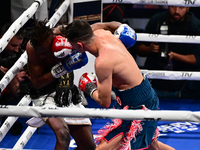 Francesco Paparo and Mohamed Diallo fight during the match for the Italian super featherweight title at TAF 7 at Allianz Cloud Milano in Mil...