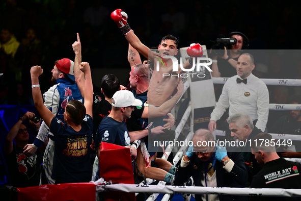 Francesco Paparo and Mohamed Diallo fight during the match for the Italian super featherweight title at TAF 7 at Allianz Cloud Milano in Mil...