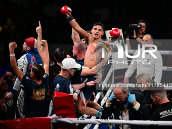 Francesco Paparo and Mohamed Diallo fight during the match for the Italian super featherweight title at TAF 7 at Allianz Cloud Milano in Mil...