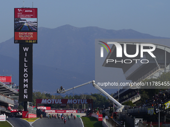 Star of Moto3 race during the race of the Motul Solidarity Grand Prix of Barcelona at Circuit de Barcelona-Catalunya on November 17, 2024 in...