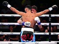 Jonathan Kogasso and Roberto Lizzi fight during the match for the Italian light heavyweight title at TAF 7 at Allianz Cloud Milano in Milan,...