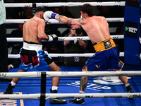 Jonathan Kogasso and Roberto Lizzi fight during the match for the Italian light heavyweight title at TAF 7 at Allianz Cloud Milano in Milan,...