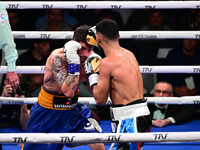 Jonathan Kogasso and Roberto Lizzi fight during the match for the Italian light heavyweight title at TAF 7 at Allianz Cloud Milano in Milan,...