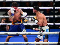 Jonathan Kogasso and Roberto Lizzi fight during the match for the Italian light heavyweight title at TAF 7 at Allianz Cloud Milano in Milan,...