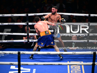 Jonathan Kogasso and Roberto Lizzi fight during the match for the Italian light heavyweight title at TAF 7 at Allianz Cloud Milano in Milan,...