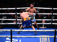 Jonathan Kogasso and Roberto Lizzi fight during the match for the Italian light heavyweight title at TAF 7 at Allianz Cloud Milano in Milan,...