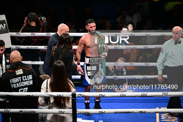 Jonathan Kogasso and Roberto Lizzi fight during the match for the Italian light heavyweight title at TAF 7 at Allianz Cloud Milano in Milan,...