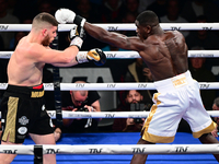 Jonathan Kogasso and Roberto Lizzi fight during the match for the Italian light heavyweight title at TAF 7 at Allianz Cloud Milano in Milan,...