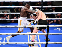 Jonathan Kogasso and Roberto Lizzi fight during the match for the Italian light heavyweight title at TAF 7 at Allianz Cloud Milano in Milan,...