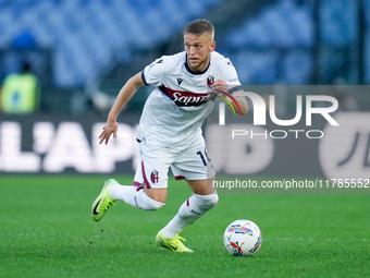 Jesper Karlsson of Bologna FC during the Serie A Enilive match between AS Roma and Bologna FC at Stadio Olimpico on November 10, 2024 in Rom...