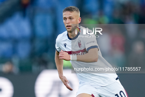 Jesper Karlsson of Bologna FC during the Serie A Enilive match between AS Roma and Bologna FC at Stadio Olimpico on November 10, 2024 in Rom...