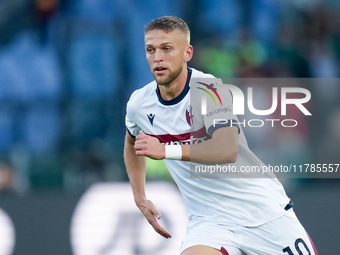 Jesper Karlsson of Bologna FC during the Serie A Enilive match between AS Roma and Bologna FC at Stadio Olimpico on November 10, 2024 in Rom...