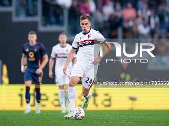 Thijs Dallinga of Bologna FC during the Serie A Enilive match between AS Roma and Bologna FC at Stadio Olimpico on November 10, 2024 in Rome...