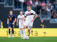 Thijs Dallinga of Bologna FC during the Serie A Enilive match between AS Roma and Bologna FC at Stadio Olimpico on November 10, 2024 in Rome...