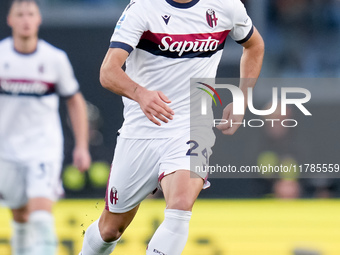 Thijs Dallinga of Bologna FC during the Serie A Enilive match between AS Roma and Bologna FC at Stadio Olimpico on November 10, 2024 in Rome...